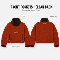 Veste pull courte en polaire sherpa à col montant et couleurs contrastées personnalisées pour homme, broderie, coupe ample, chaude, pour l'hiver, fabricant OEM
