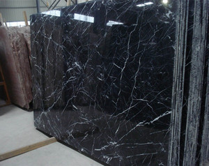Dalle de marbre noir Nero Marquina poli naturel chinois pour la décoration des sols et des murs - Product Image 4
