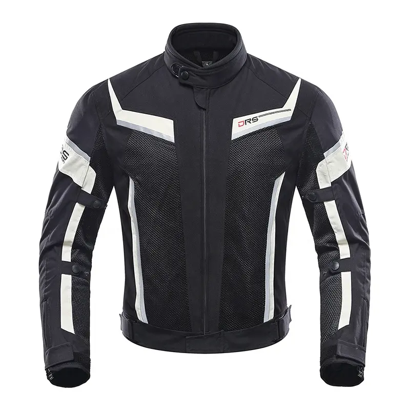 DUHAN Breathable Summer Mesh Reflective CE Protectors Black Gray Motorcycle Jacket Men