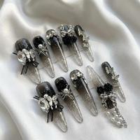 Faux Ongles à Presser en Acrylique Extra Longs Stiletto avec Breloques 3D pour Gala, Faits Main, Personnalisés, Ongles Artificiels de Luxe, Vente en Gros, Offre Spéciale