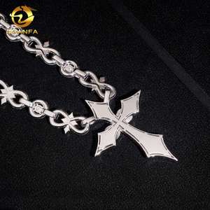 Collar de Joyería Fina de Hip Hop, Plata 925, Moissanita VVS, Colgante Cruz Infinito Miami Iced Out, Cadena Cubana con Diamantes - Product Image 4