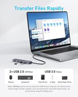 Hub USB-C Anker, 5-en-1 pour ordinateurs portables, adaptateur multiport HDMI 4K |   Dongle USB C avec puissance maximale de 90 W, ports de données USB A 5 Gbps, A8357