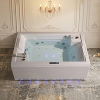 Bain à remous autoportant de luxe de 1,8 m pour 2 personnes, expérience d'hydrothérapie, thermostatique pour usage résidentiel