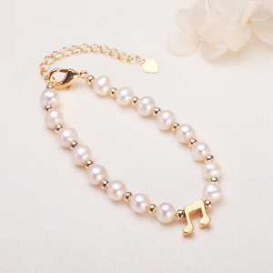 Light Luxury Fashion Women's <b>Freshwater</b> <b>Pearl</b> <b>Bracelet</b> Versatile High-End Fine Charm Copper Gold-Plated Real - Product Image 4