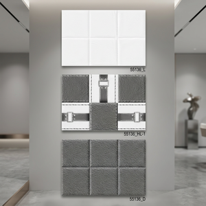 Carreaux de céramique modernes brillants et émaillés, design noir linéaire, 300x450mm, pour murs intérieurs de salle de bain et couloir - Product Image 3