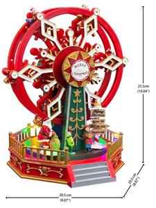 Venta al por mayor de fábrica, Noria redonda de resina, luces LED, figurita móvil, juguete para niñas y niños, decoraciones de cumpleaños y Navidad - Product Image 5