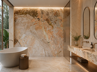 Dalles de marbre Breccia Rosata à jointure apparente pour murs décoratifs, revêtements muraux, revêtements de sol, plans de travail de salle de bain, escaliers, comptoirs de cuisine