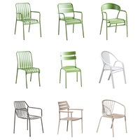 Ensemble table et chaises d'extérieur coloré et mobile de style décontracté pour villas, cours, jardins, cafés - Mobilier en alliage d'aluminium