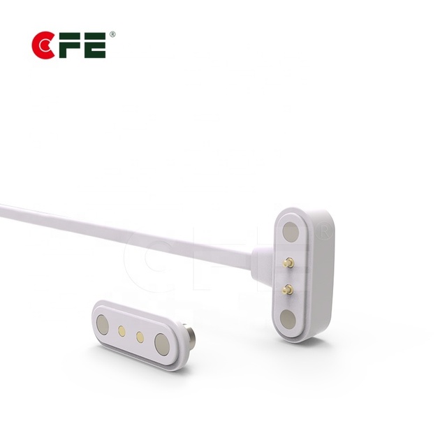 White or Black Wearable 2 Pin Magnetic Pogo Pin Charger Pogo Pin Magnetic Usb Cable Connector for Smart Wearable