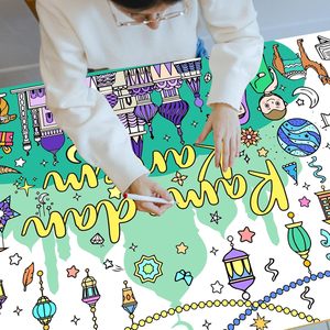 Grande nappe à colorier Ramadan Kareem, poster en papier pour activités manuelles, jeux <span class=keywords><strong>de</strong></span> <span class=keywords><strong>dessin</strong></span> DIY à domicile, fournitures <span class=keywords><strong>de</strong></span> fête, 30 x 72 pouces - Product Image 3