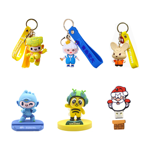 Bán buôn tùy chỉnh 3D logo nhân vật hoạt hình Silicone mềm PVC cao su Keyring khuyến mại & Carabiners tùy chỉnh móc khóa - Product Image 5