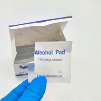 Toallitas desinfectantes desechables con alcohol, 75% de etanol, paquete individual, 100 unidades/caja, para manicura, limpieza de la piel y desinfección