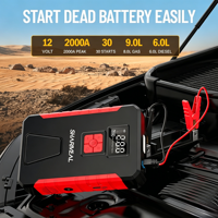 Démarreur d'urgence portable 12 V pour batterie de voiture, pour jusqu'à 10 L de diesel ou 7 L d'essence