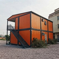 Escalier extérieur de 1,2 m, auvent 1170x2997 mm, maison modulaire préfabriquée à deux étages, mur-rideau en verre, unité de salle d'exposition mobile isolée