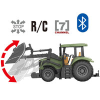 Juego de Vehículos Agrícolas para Niños con 3 Accesorios Frontales Intercambiables, Tractor de Granja con Control Remoto Recargable