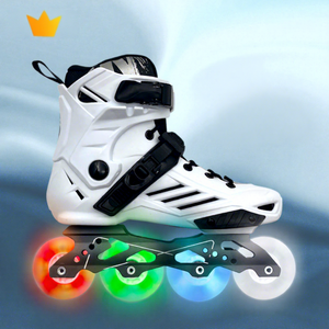 Patins à roulettes en ligne Ruidongle à 4 roues, freestyle, slalom, pour adultes, roues entièrement lumineuses, maille respirante, roulements ABEC 7, botte rigide, danse de rue - Product Image 2
