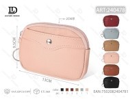 Portamonete da Donna in Pelle Sintetica Opaca con Motivo Coccodrillo, Mini Formato, Chiusura a Bottone e Cinturino da Polso - Product Image 1