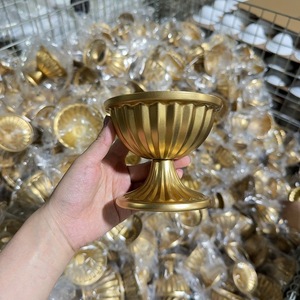 Vaso di metallo oro all'ingrosso tavolo <span class=keywords><strong>da</strong></span> pranzo di lusso placcato per centro di nozze oggetti di scena decorazione per la casa vaso di <span class=keywords><strong>fiori</strong></span> artificiali - Product Image 4