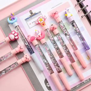 Kawaii Liquid <b>Glitter</b> Gel Pen, Cute Cartoon Flowing Sequins Pen for Girls, Students, Party Favors & Stationery Gifts - Product Image 2