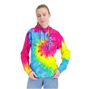 <b>Women's</b> Tie Dye Crop <b>Top</b> Hoodie Workout Casual Pullovers Sweatshirt Guaranteed High Breathable Quick Dry Hoodies - Product Image 4
