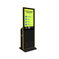 Touchscreen 43-Zoll Freistehende 15W Typ-C Ladestation 48 Fächer Multi-Zahlungs-Powerbank-Verkaufsautomat für Öffentliche Bereiche