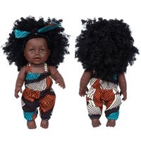 Poupées africaines noires bouclées de 8 pouces en vinyle, poupées reborn pour filles, jouets de déguisement pour bébés, vente en gros pour fabricants