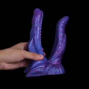 Dildo de silicona de doble cabeza, pene de goma con forma de monstruo animal, plug anal, juguete sexual para estimulación y masturbación lésbica - Product Image 2
