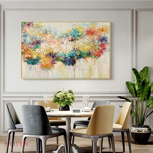 Pintura al óleo de acrílico floral abstracta pintada a mano arte decorativo elegante para sala de estar con hermosas flores - Product Image 4