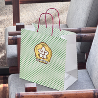Sac en papier kraft personnalisé avec poignée, jetable, recyclable, biodégradable, imprimé sur mesure, sac à emporter pour restaurant de Laksa de Singapour