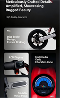 Sepeda Listrik Off-road Anak 300W Motor Brushless 24V Twist Throttle 3-Kecepatan Konsol Musik LCD Lampu LED Berkedip Ban Angin 14-Inci