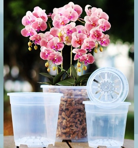 <span class=keywords><strong>Maceta</strong></span> <span class=keywords><strong>Transparente</strong></span> de PP Ecológica para Control de Raíces, Diseño de Orquídea Mariposa, para Hogar y Jardín - Product Image 1
