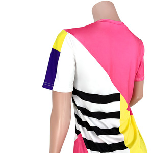 Verano geometría rayado empalme 2 piezas traje de pista trajes ocio deportes dos piezas pantalones cortos conjunto ropa de mujer - Product Image 6