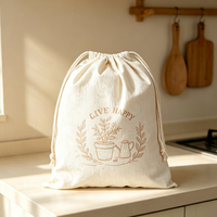 Pochette à cordon en toile écologique personnalisée avec motif de dessin animé, sac d'emballage lavable pour cadeaux promotionnels et événements