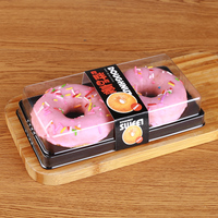 Single-box Doughnut Packaging OEM Design Plastic Food Paper Cake Boxes Professional Accepts Customer Branding