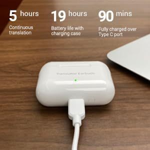 Tai nghe không dây M6 Voice với hộp sạc, hỗ trợ dịch thuật trực tuyến 144 ngôn ngữ, thiết bị dịch thuật thông minh - Product Image 5