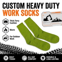 Chaussettes de travail robustes en coton côtelé respirant avec logo personnalisé OEM pour hommes – Chaussettes de sécurité épaisses pour usage quotidien en hiver