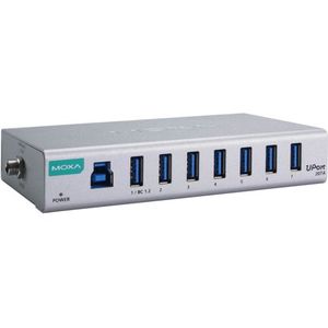 Moxa UPort 207A Hub USB 3.0 Tipo A Industrial con 7 Puertos de Acero Inoxidable y Fuente de Alimentación para Uso Industrial - Product Image 1