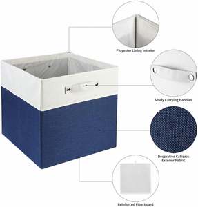 Panier de rangement en tissu pliable, cubes de rangement carrés pliables, organiseur avec poignées pour bijoux, sous-vêtements, jouets, chaussettes - Product Image 2