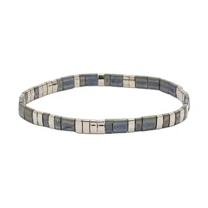 Beliebteste böhmische Glas quadratische Perlen Stretch Armband hand gefertigte Miyuki Samen Tila Perlen Armband
