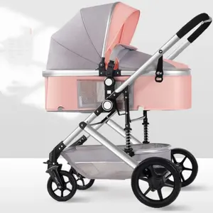 Kereta bayi multifungsi, kereta dorong pembawa bayi mewah 2 In 1 bagus kursi dorong lanskap tinggi