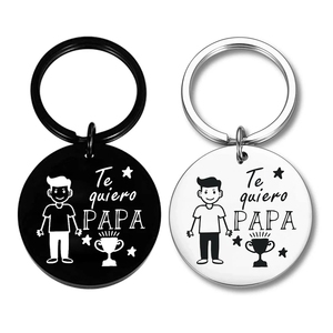 Te Quiero PAPA <span class=keywords><strong>spagna</strong></span> ti amo festa del papà regalo di compleanno papà portachiavi anello accessori gioielli in acciaio inossidabile ciondolo moda - Product Image 6
