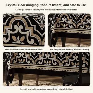 Nappe de table rectangulaire de luxe personnalisable, style rétro français, imperméable, anti-taches, sans lavage, motif floral, pour café - Product Image 4