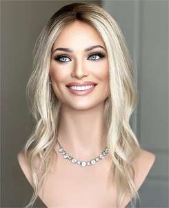 Kingdom 3x5 5x6 Blonde Balayage Mono Topper Raw European Hair Thin Lace Net Clip in <span class=keywords><strong>Postiche</strong></span> Toppers pour Femmes Perte de Cheveux - Product Image 2