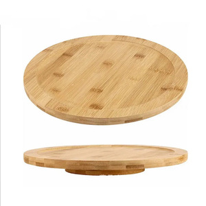 Plateau rond rotatif en bambou, base de 11,81 pouces / 300 mm, porte-épices de cuisine, plateau à dessert - Product Image 3