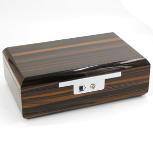 custom modern antique blank wholesale manufacturer fingerprint lock wood cigar box spanish cedar luxry wooden cigar humidor