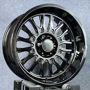 Cerchi in Lega Forgiata per Auto Sportive e Fuoristrada, 20-24X12-14 Pollici, 2 Pezzi, Nero Lucido con Bordo Profondo - Product Image 2