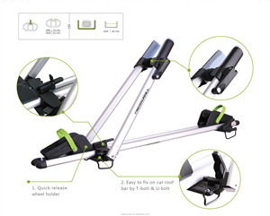 <span class=keywords><strong>Porte</strong></span>-vélos de toit pour voiture <span class=keywords><strong>4x4</strong></span>, <span class=keywords><strong>porte</strong></span>-vélos de toit en aluminium léger, <span class=keywords><strong>porte</strong></span>-vélos de toit universel en alliage d'aluminium, fixation par pince sur le cadre - Product Image 3