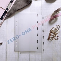 Pages d'index à onglets en plastique transparent A4 A5 A6 A7 personnalisées avec 6 trous pour classeur à disques Agenda Planner