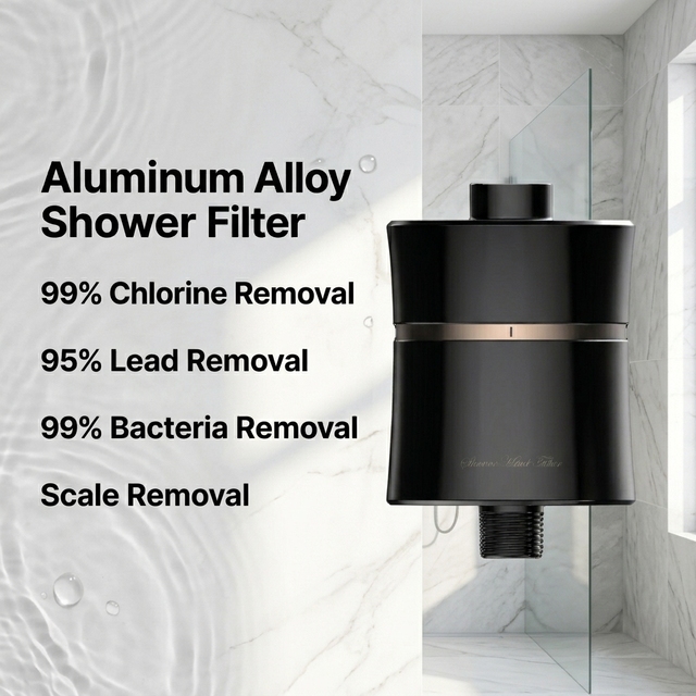 Titanium-aluminum Alloy 7-Stage Shower Filter Removes Chlorine Chloramine Lead Skincare & Hair Care to Reduce Allergies