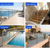 Edelstahl-Balkongeländer Moderne Designs Balkon-Handlauf Balustrade Außendeck-Geländer für Treppen Glasgeländer